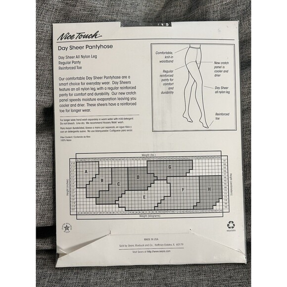 Vintage Sears Nice Touch Day Sheer Pantyhose Soft Taupe Size C - Picture 2 of 2